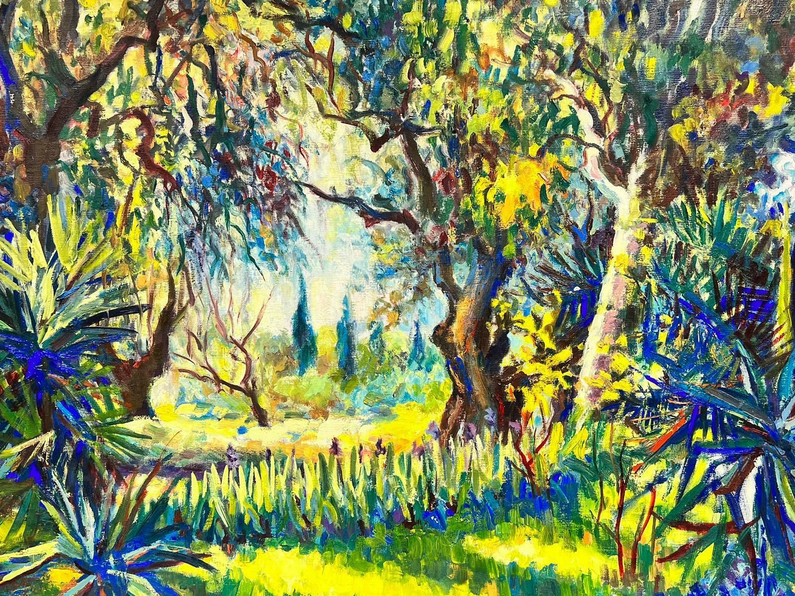 Josine Vignoncypress Trees In Provence Woodland Summer Landscape 1960's Golden French Oil1960's photo for sale
