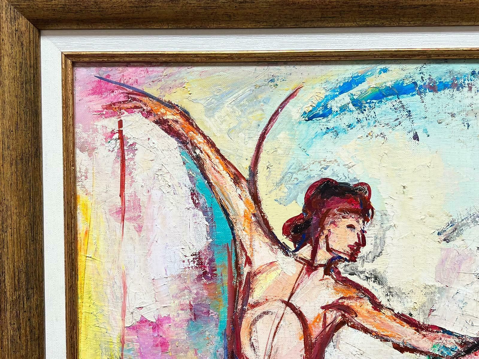 Maria Tort Xirauhuge Spanish Contemporary Oil Dancing Ballerina Figures Strong Colors photo for sale