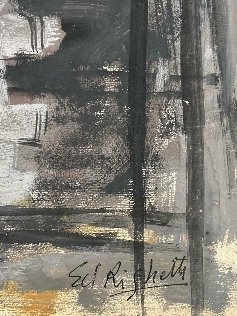 édouard Righetti (1924 2001)mid Century French Post Impressionist Painting, Grey Skies Through Window1950's photo buy