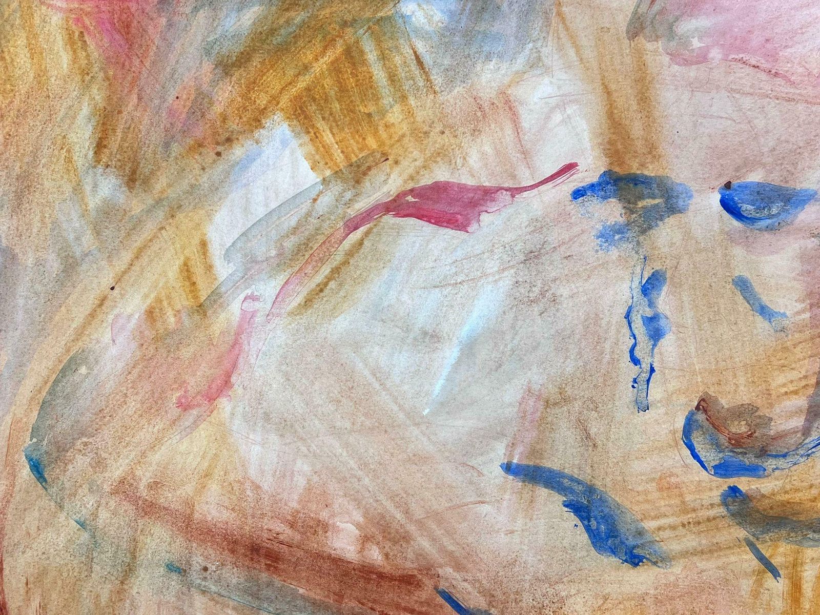 Helen Greenfieldenglish Impressionist Watercolour Painting Figure In The Orange Abstract photo for sale
