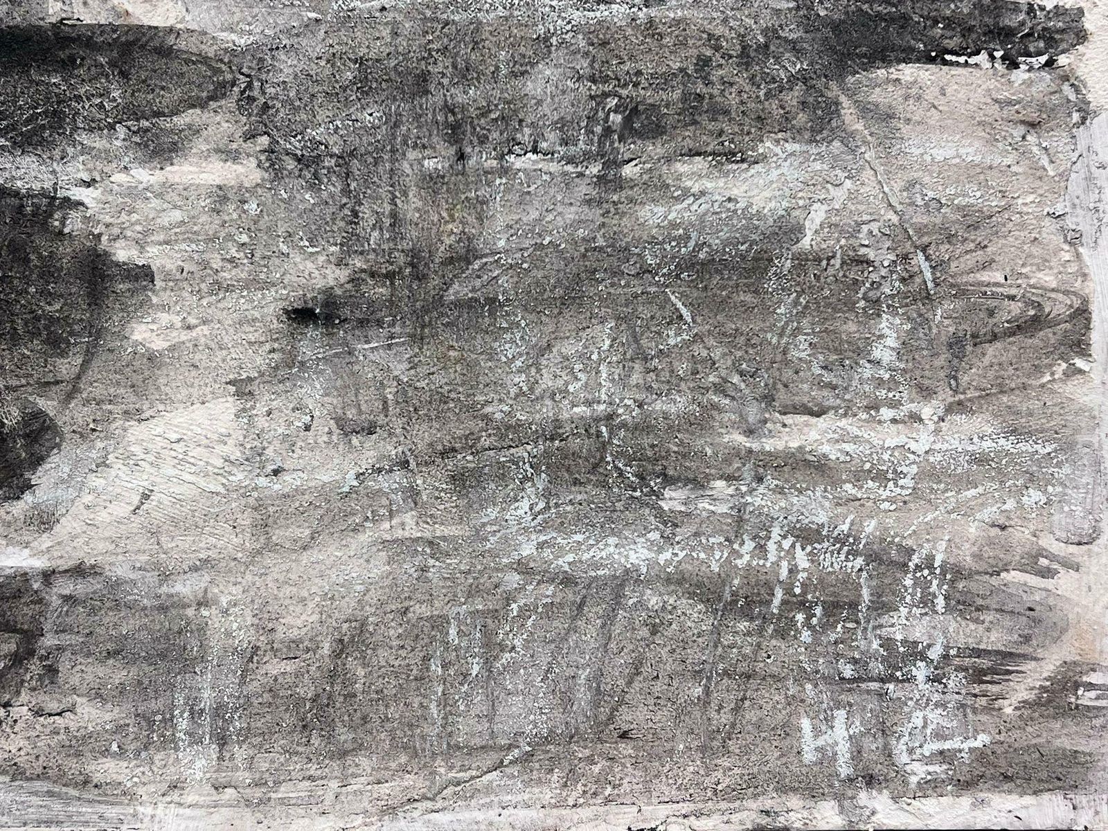Helen Greenfieldenglish Impressionist Gouache Painting Black And White Hill Abstract photo vinterior