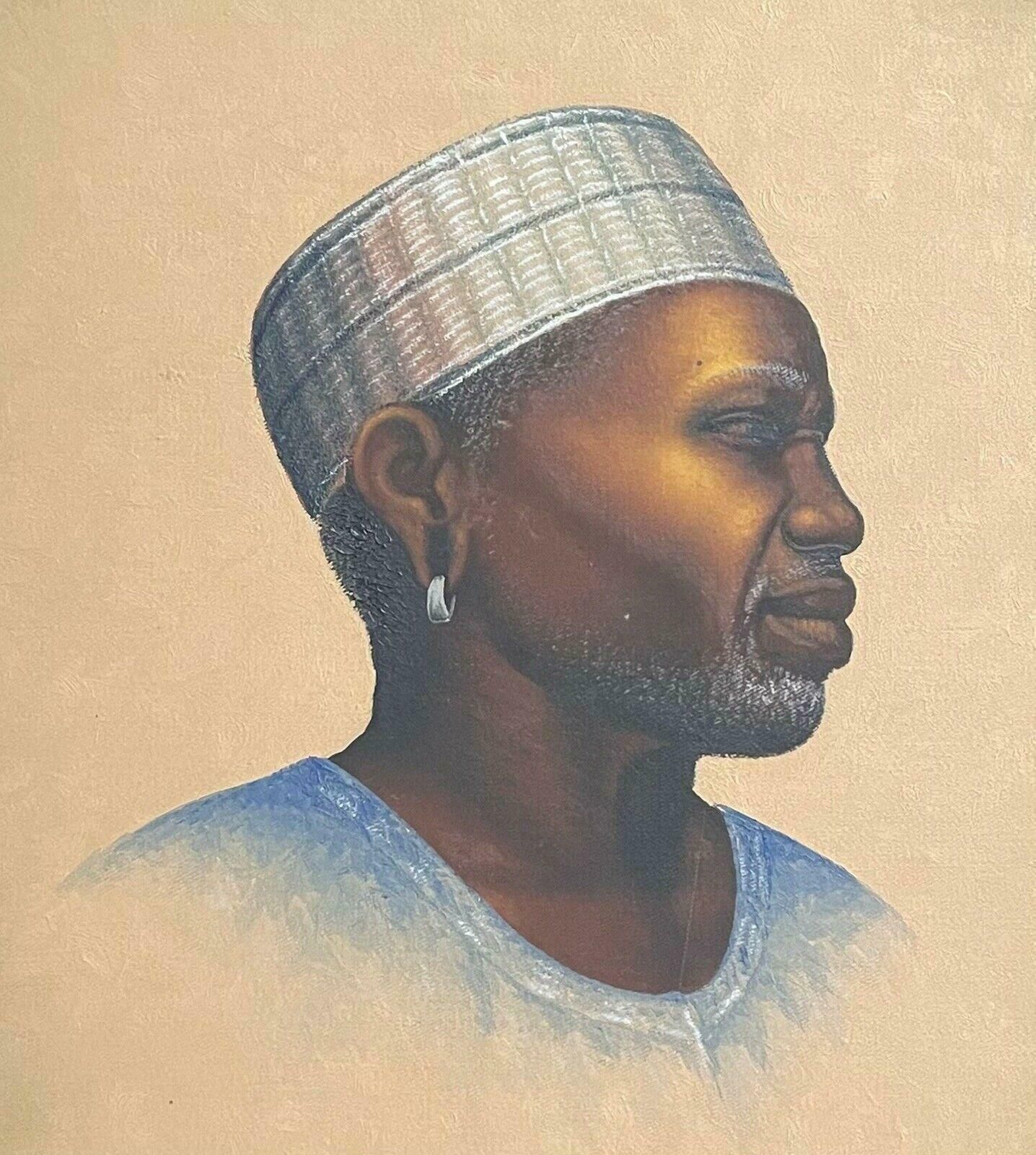 Unknownportrait Of African Man Tanzania   Signed Oil Painting Circa 1970'sc. 1970's photo for sale