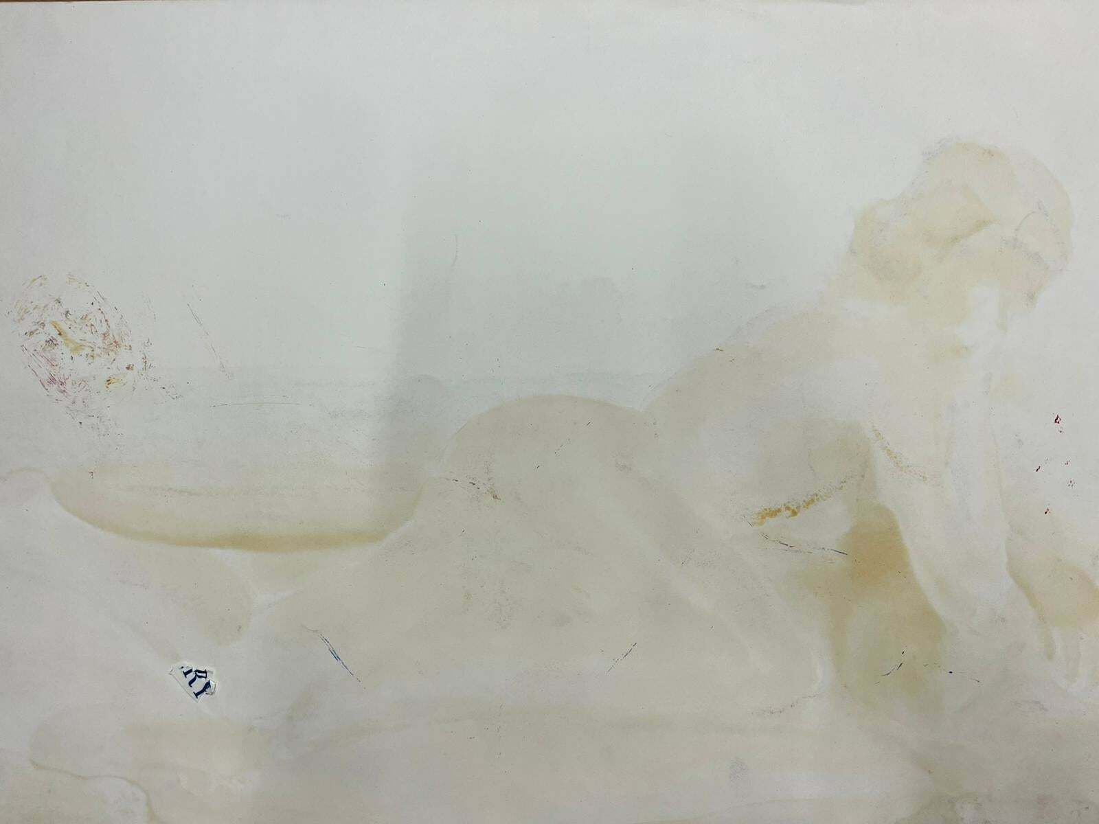 French Modernistreclining Nude Lady Model 1970's French Modernist Painting Provence Collection1970's photo vinterior