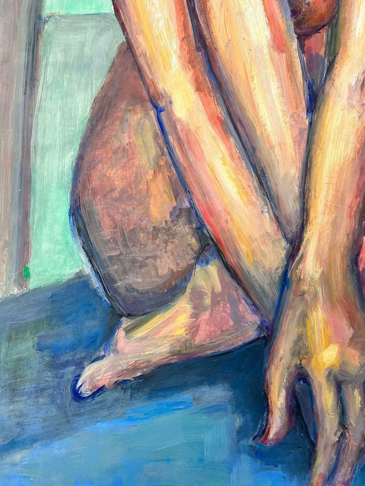 French Modernistreclining Nude Lady Model 1970's French Modernist Painting Provence Collection1970's photo Art