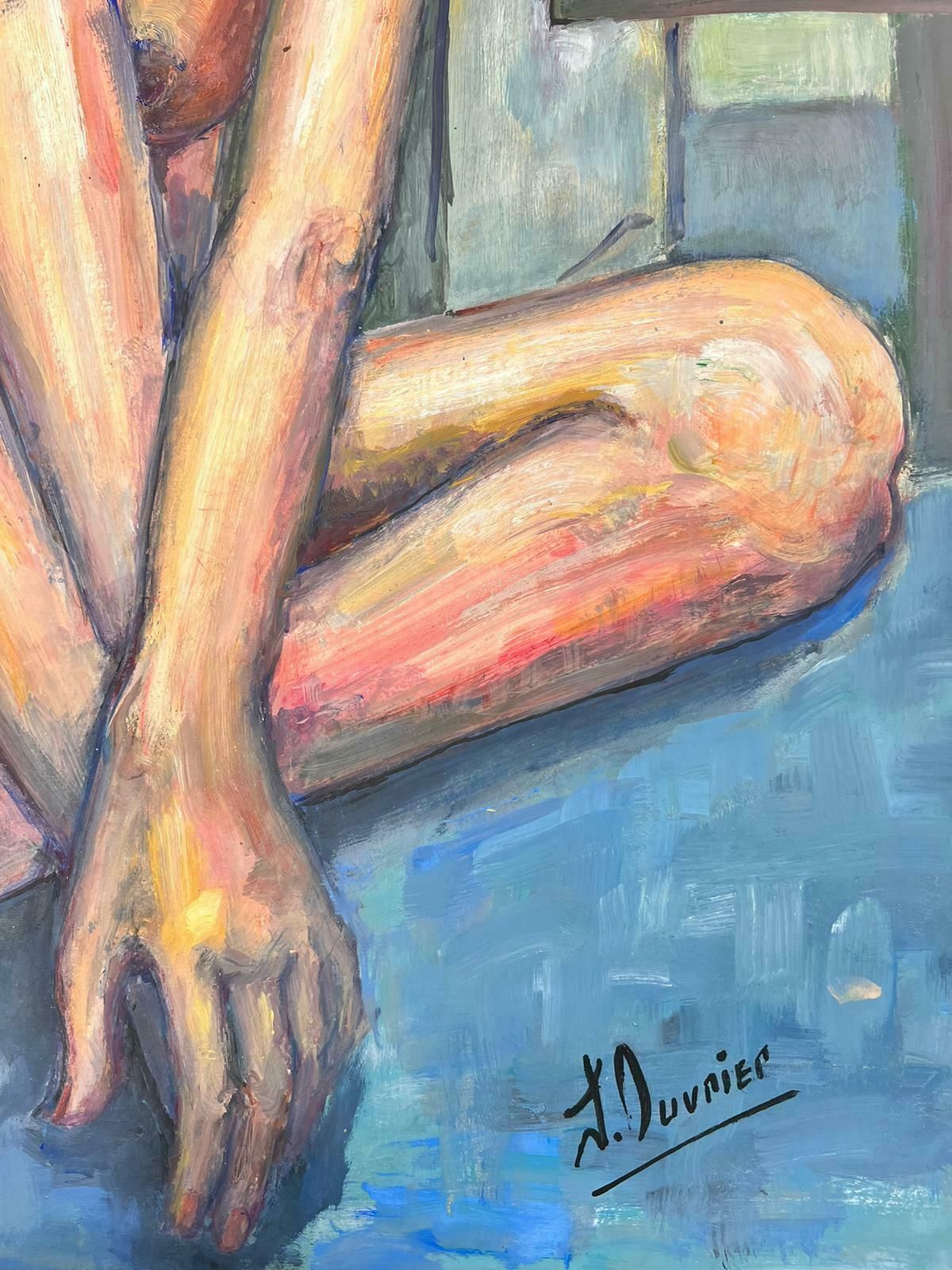 French Modernistreclining Nude Lady Model 1970's French Modernist Painting Provence Collection1970's photo vinterior