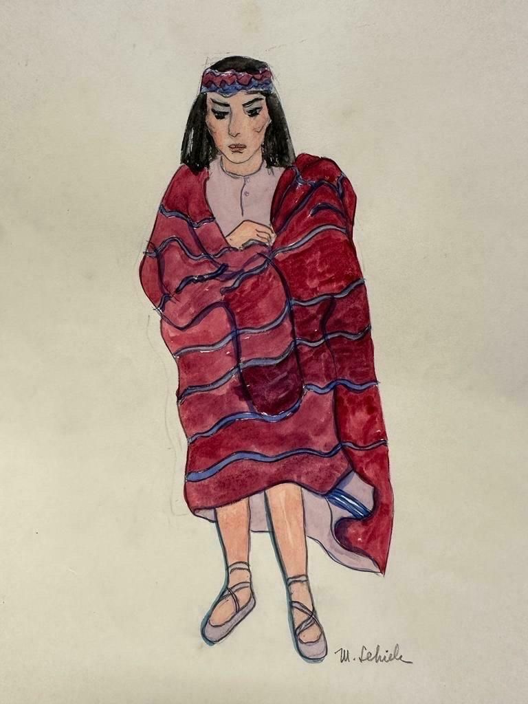 Marjorie Schiele (1913 2008)set Of 9 Figure Illustrations Egyptian Classical Characters Listed American photo Art