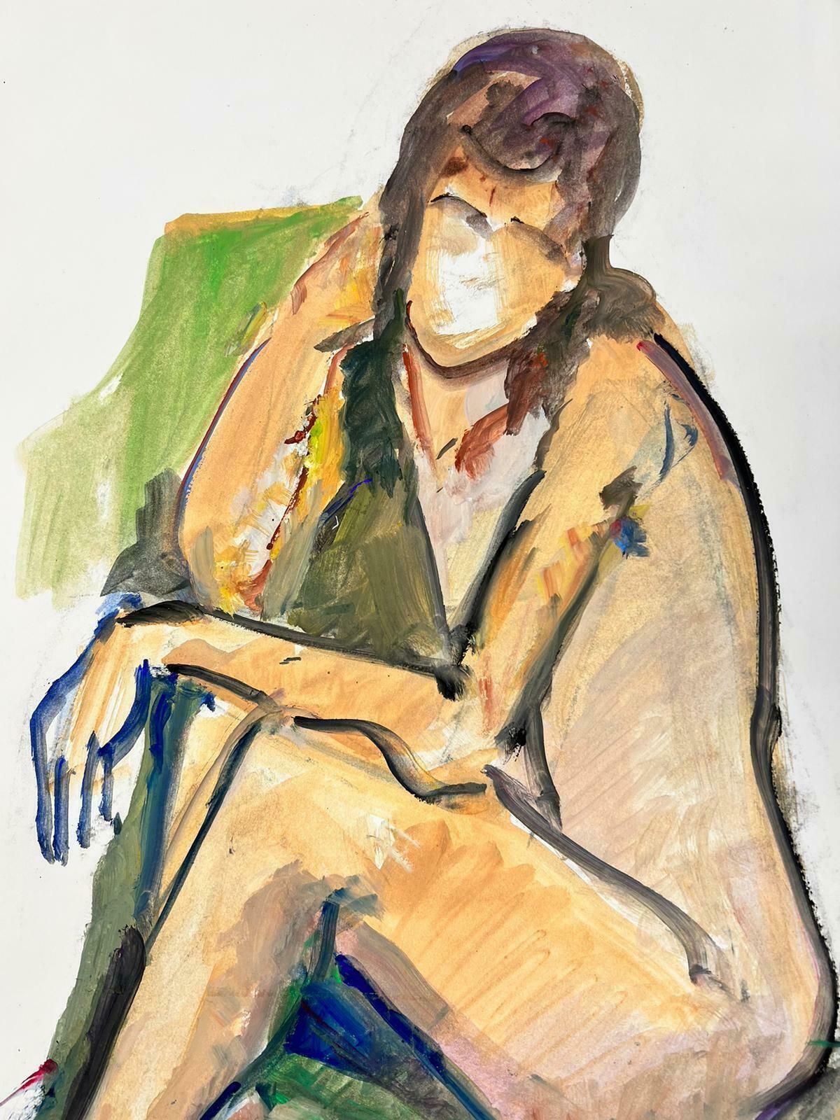 French Modernistreclining Nude Lady Model 1970's French Modernist Painting Provence Collection1970's photo 505.0