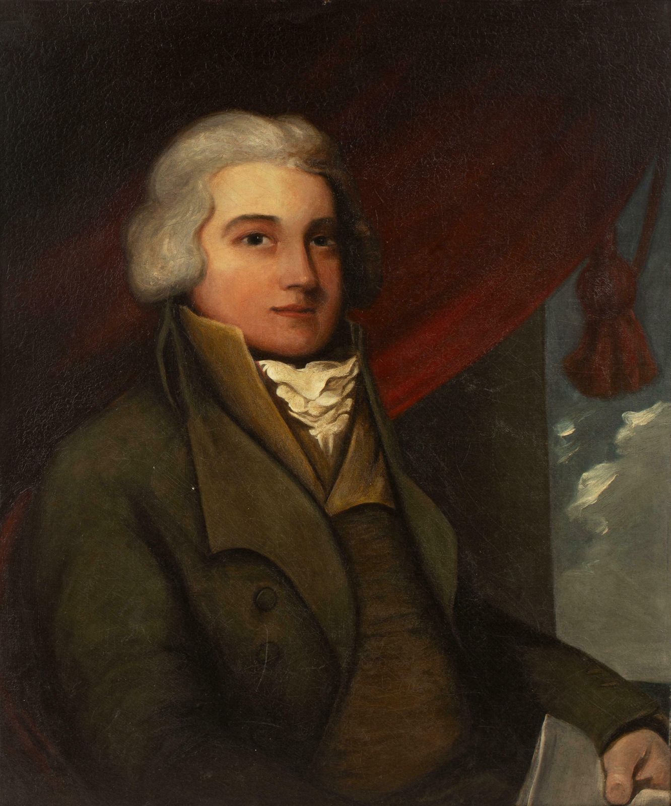 Fine 18th Century English Oil Portrait Smart Gentleman Squire Holding Letter1780’s photo furniture