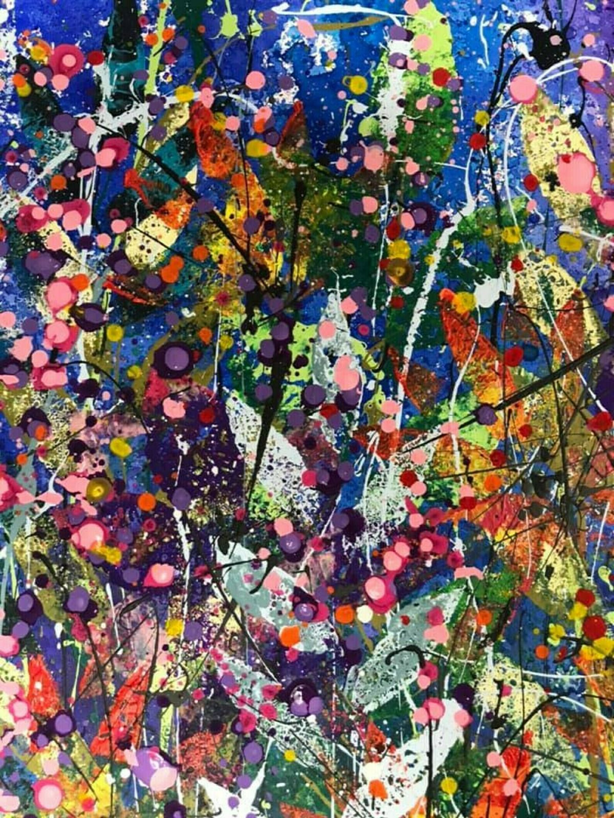 Zhara, Extra Large Hand Painted Original Art Work On A Deep Edge Quality Canvas 150cm X 120cm photo Art