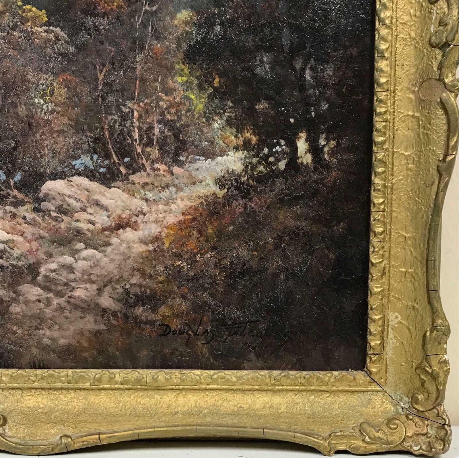 Douglas Falconerthe River Dee Aberdeenshire, Beautiful Scottish Highlands River Landscape, Oil photo for sale