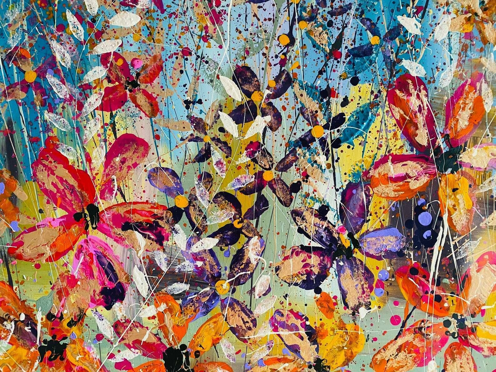 Miranda...Large Hand Painted Original Acrylic Art On Canvas 150cm X 100cm photo vintage