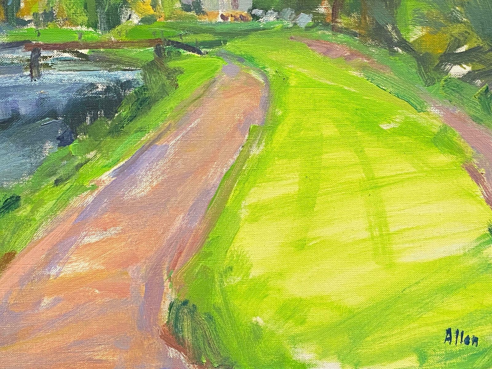 Douglas Stuart Allenlarge French Impressionist Signed Oil Lush Green River Landscape20th Century photo 612.0