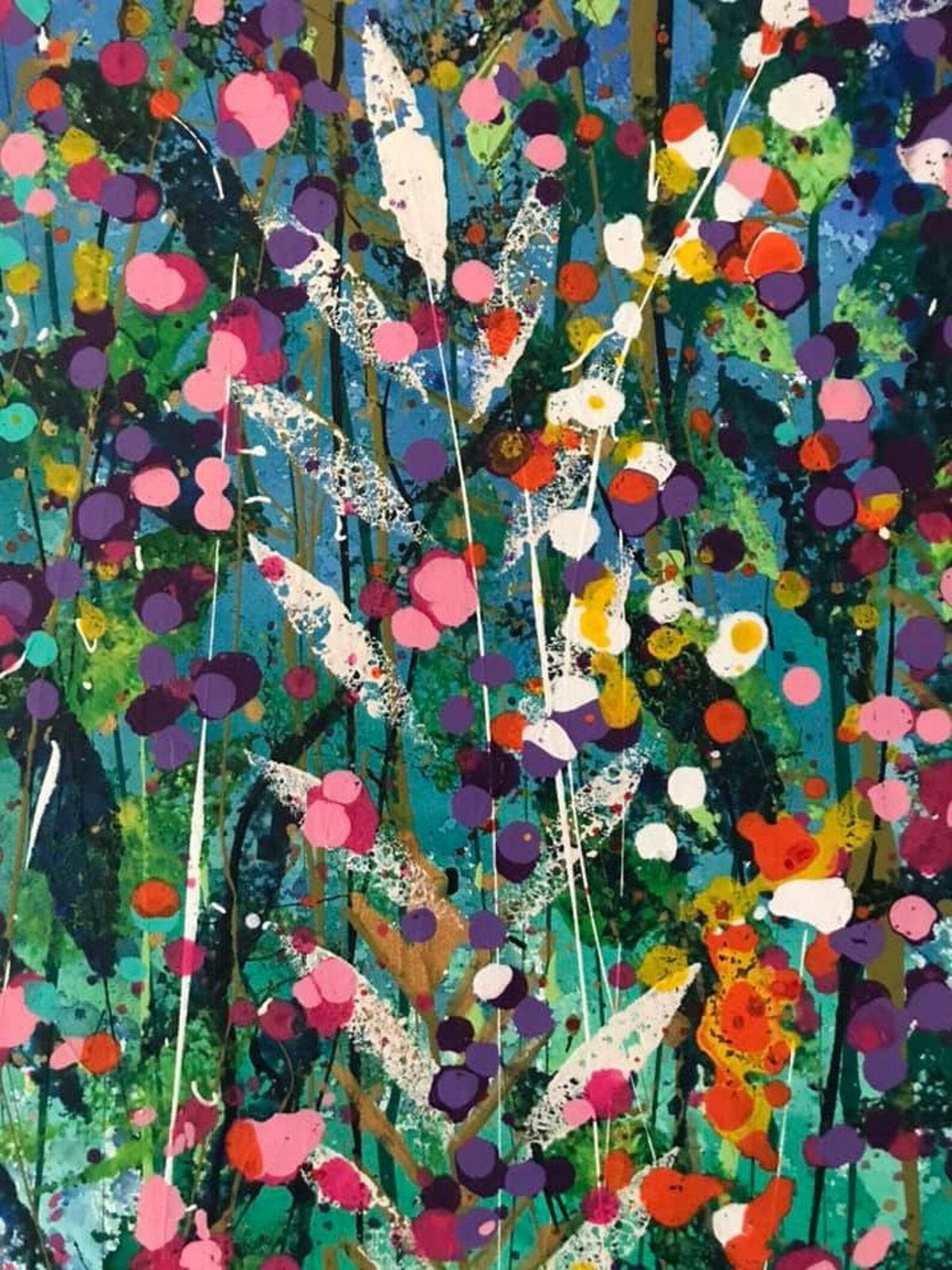 Grace. Large Hand Painted Original Watercolour And Acrylic Canvas 120cm X 80cm photo furniture