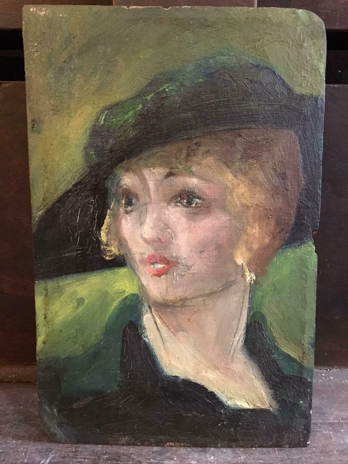 Unknown1920's Portrait Of An Elegant Woman, Oil Painting, Britishc.1920s photo for sale