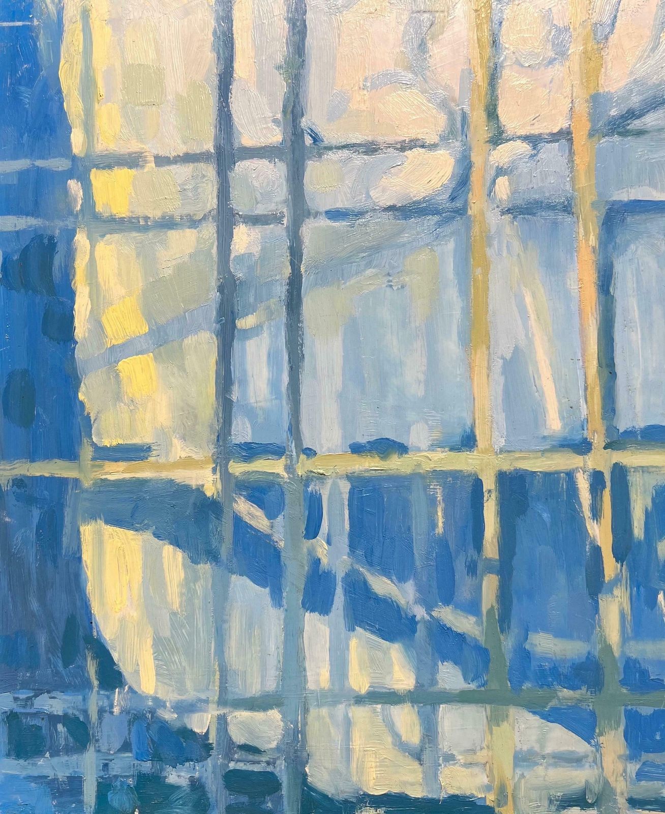 Jill Jacksonabstract British Contemporary Painting Blue White Grey Shapes