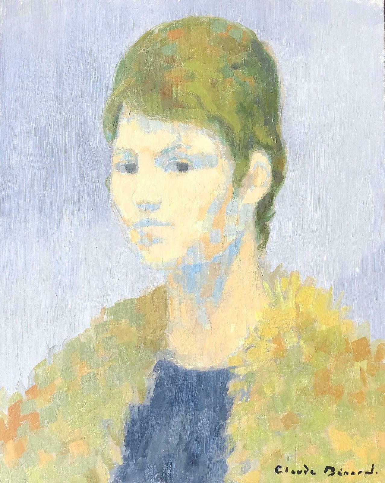 Claude Benardportrait Of Woman, Signed Oil Paintingc.1950's