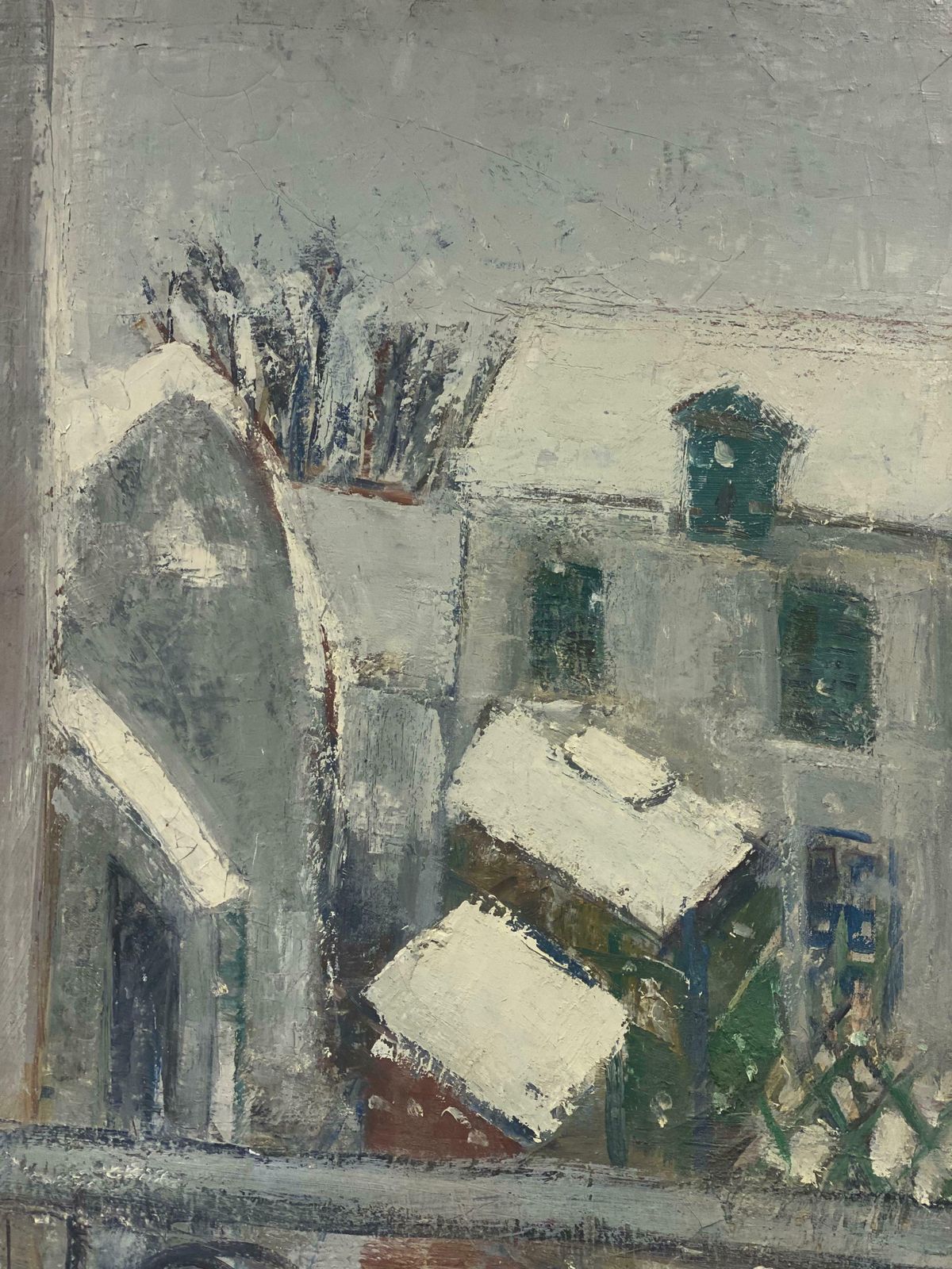 édouard Righetti (1924 2001)1960's French Post Impressionist Oil   Winter Paris View In Rue De Neuilly1960's photo furniture