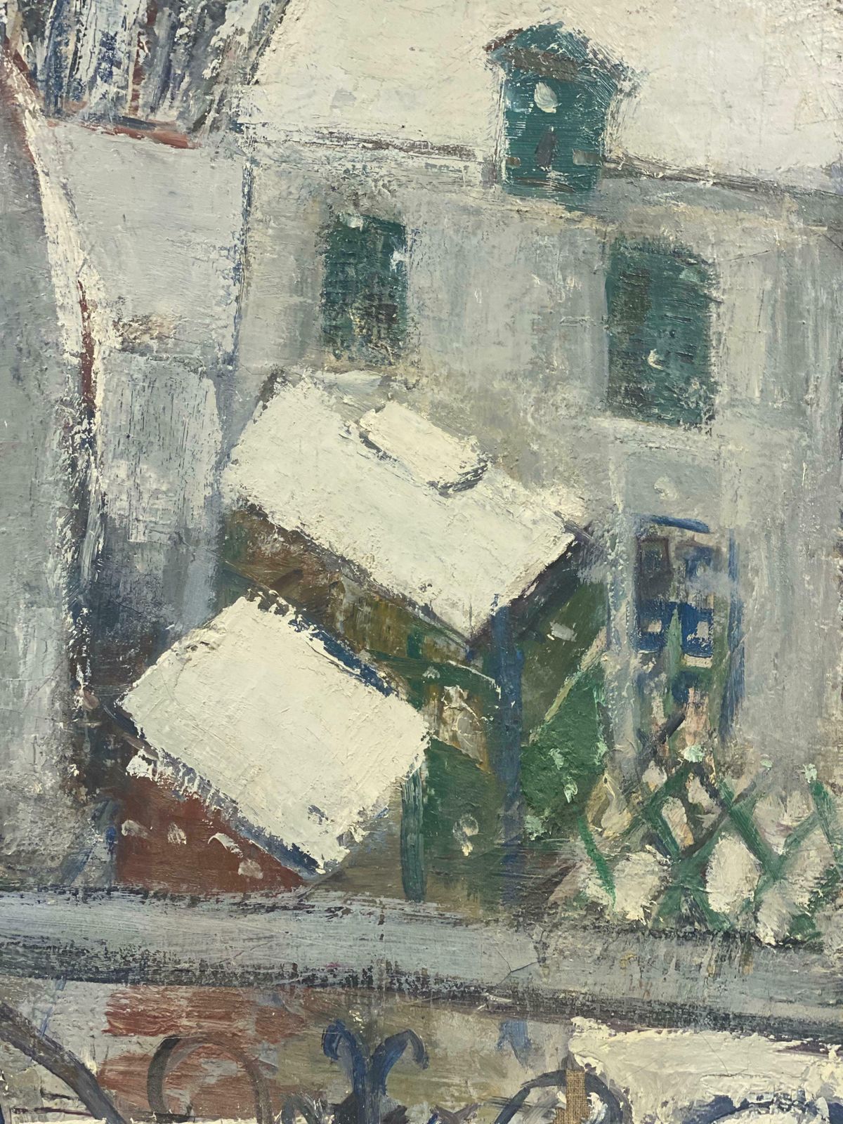 édouard Righetti (1924 2001)1960's French Post Impressionist Oil   Winter Paris View In Rue De Neuilly1960's photo for sale