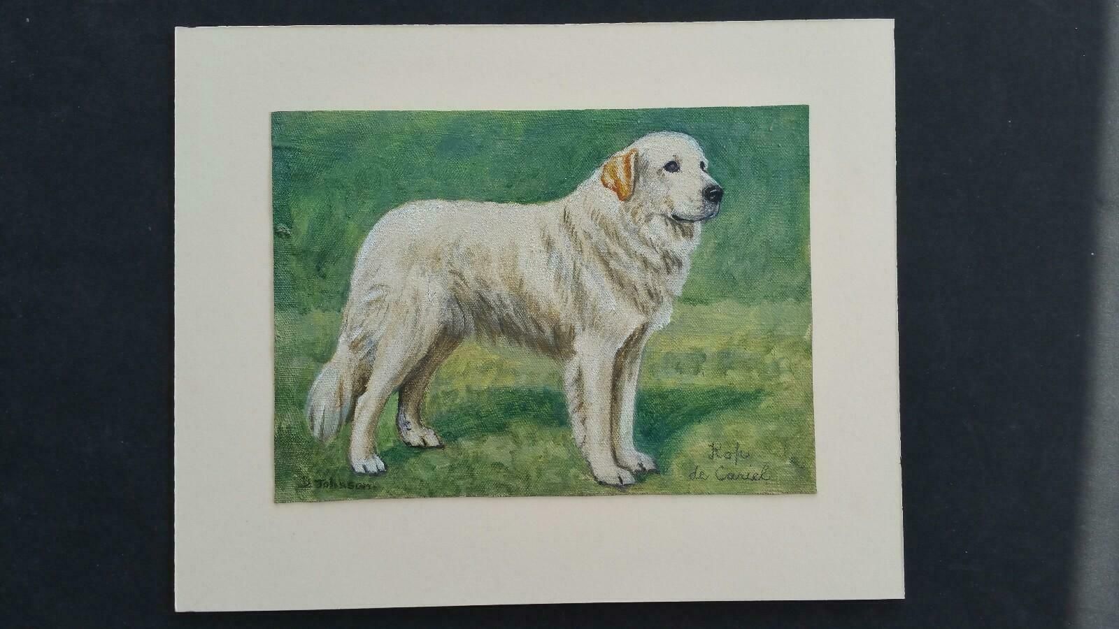 Dorothy Alexandra Johnsonenglish School Mid 20th Century Oil Painting Pyrenean Mountain Dogc 1950s photo furniture