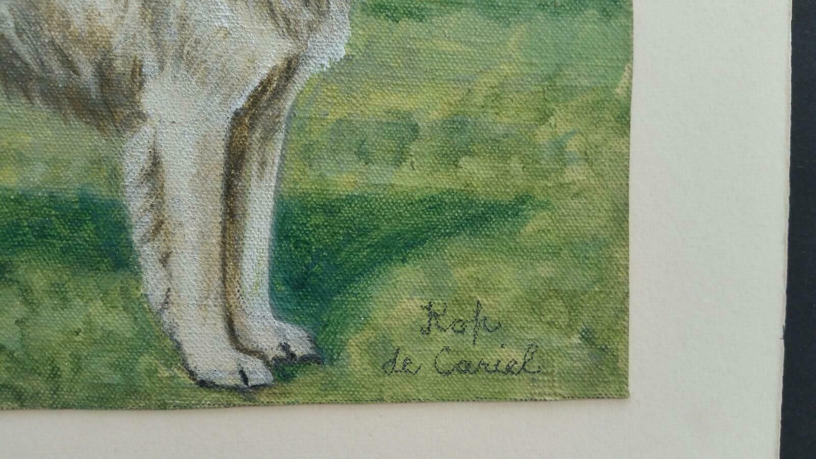 Dorothy Alexandra Johnsonenglish School Mid 20th Century Oil Painting Pyrenean Mountain Dogc 1950s photo Art