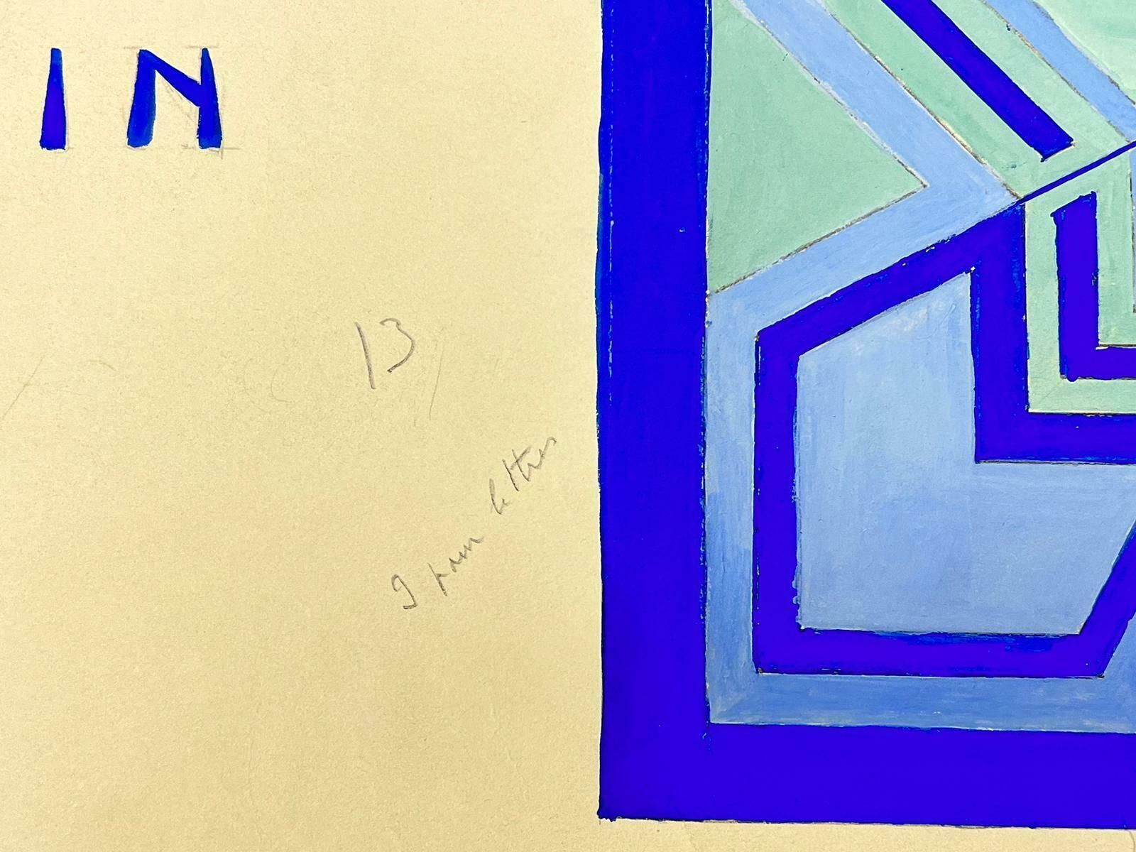 Josine Vignonmid Century French Illustration Sketches   Blue Square1960's photo for sale