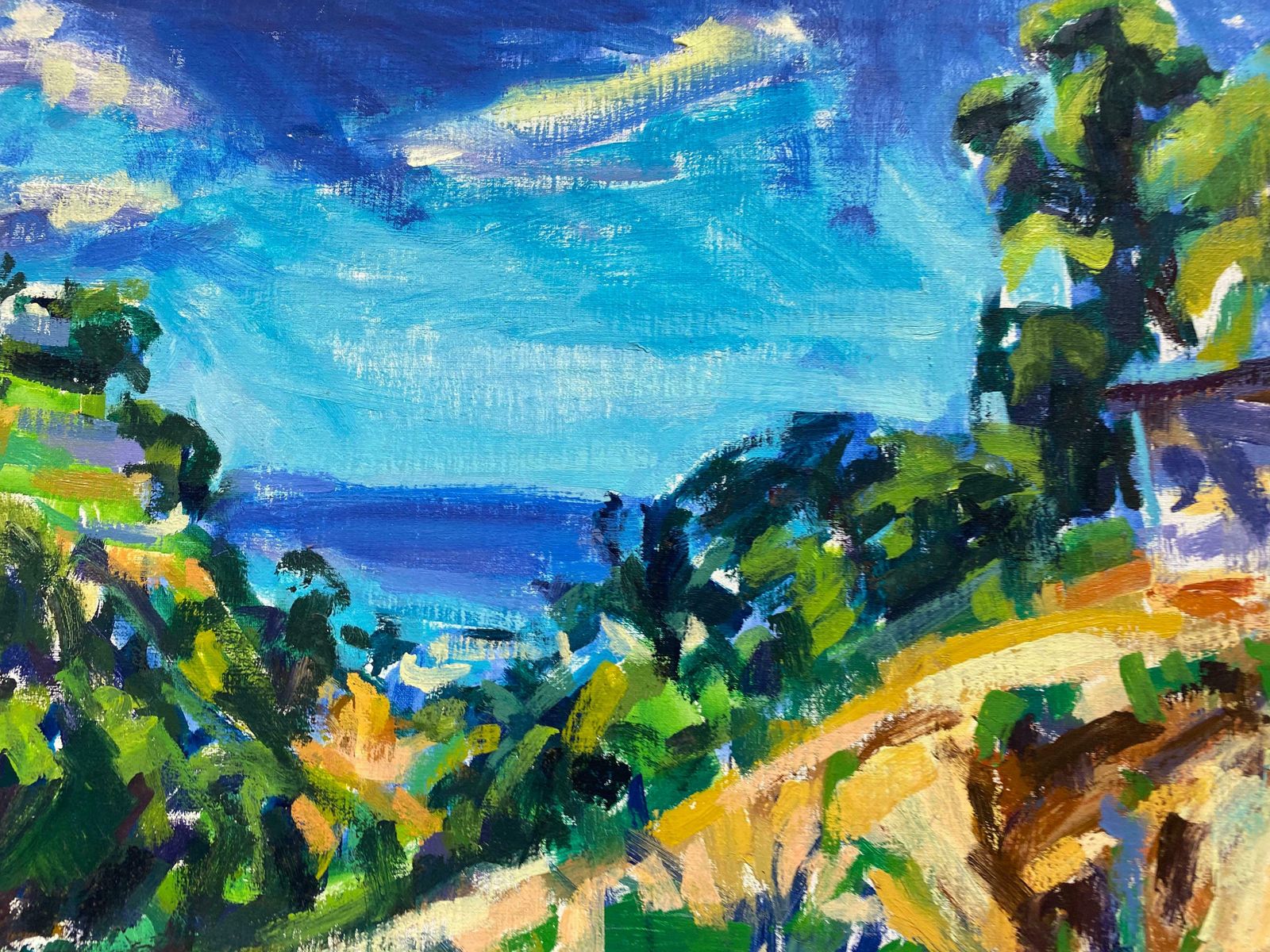 Douglas Stuart Allenimpressionist Oil Painting   Summer Exotic Landscape20th Century photo buy