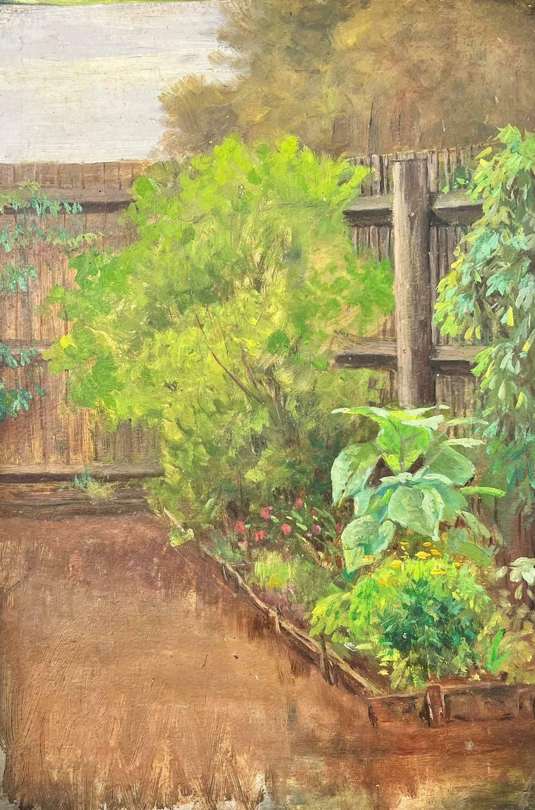 Antique English Antique Victorian English Oil Fruit And Vegetable Patch Garden