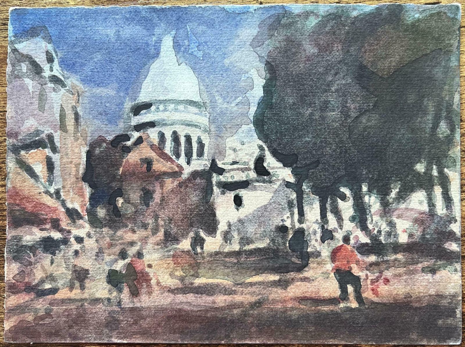 Maurice Mazeiliefrench Impressionist Watercolor Of Sacré Cœur In Montmartre In Paris2019 photo furniture
