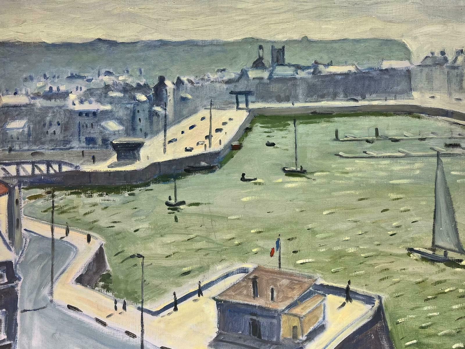 Guy Pichonboats At Dieppe Harbour Fine French Impressionist Signed Oil On Canvas20th Century