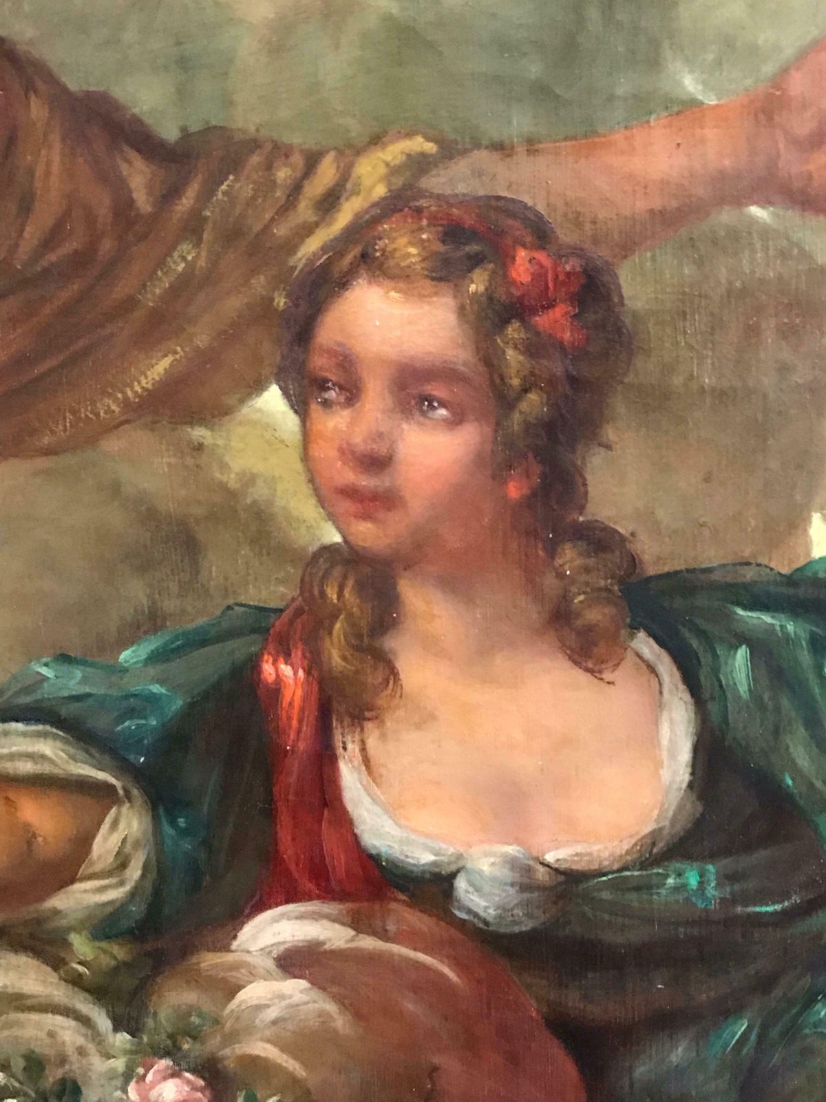 photo furniture French Rococohuge Antique French Rococo Oil Painting Mythological Lovers In Landscapec.1890