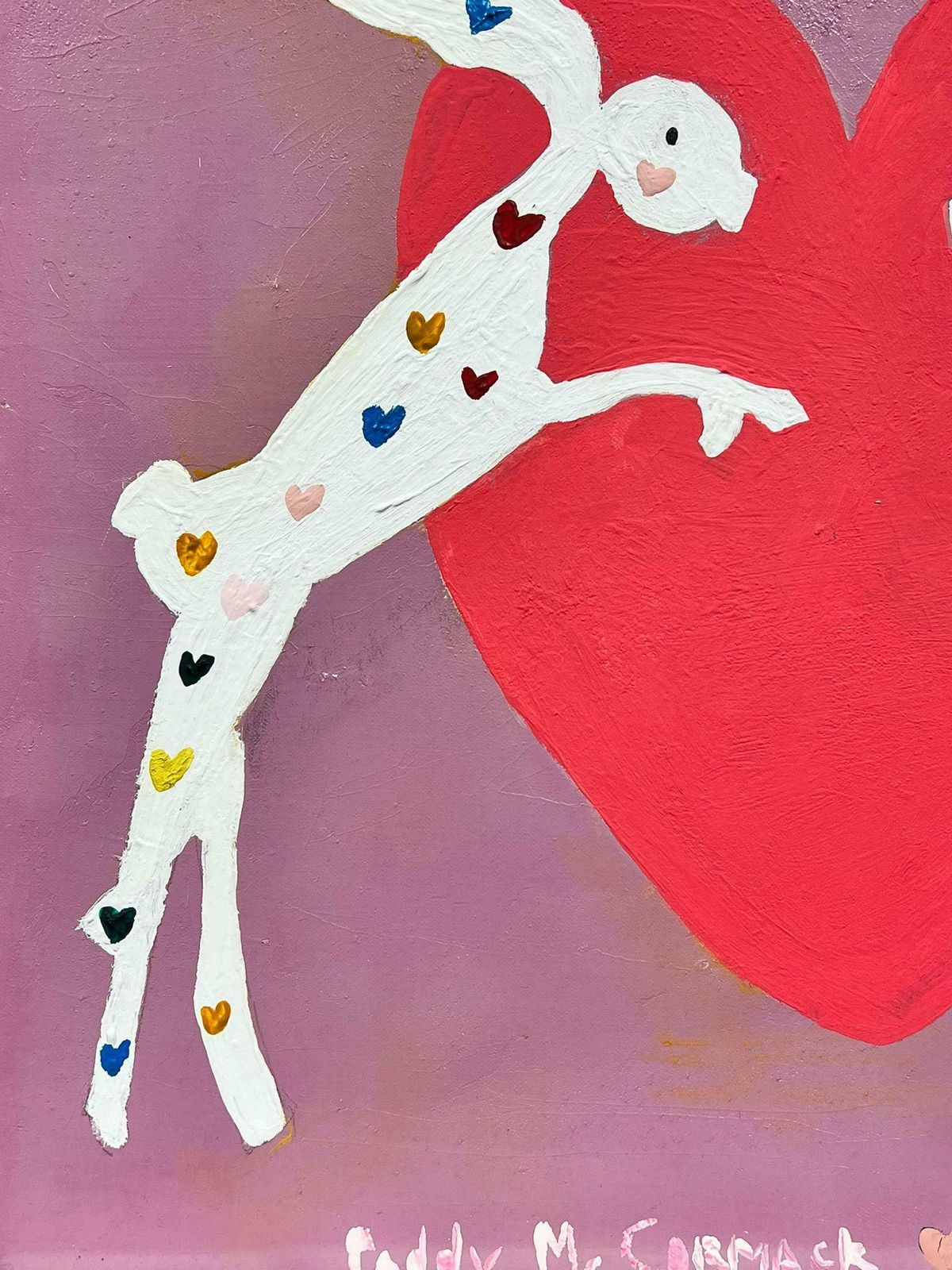 Irish Contemporarymarch Hares Colorful Irish Contemporary Abstract Painting Pair Of Heart Hares2022 photo Art