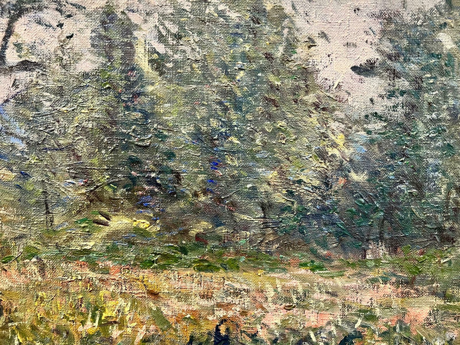 Henri Dreyfus Lemaître (1878 – 1947)superb C.1900's French Impressionist Signed Oil Wild Meadows & Trees Landscape photo furniture