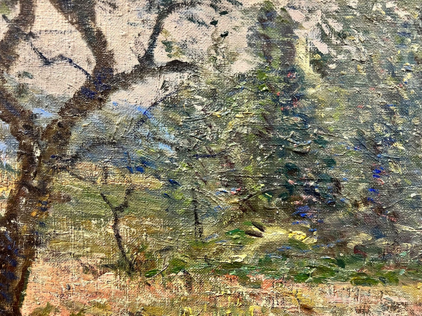 Henri Dreyfus Lemaître (1878 – 1947)superb C.1900's French Impressionist Signed Oil Wild Meadows & Trees Landscape photo for sale