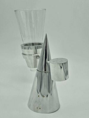 Stainless Steel And Glass Toothbrush Holder With Box, 1980 photo for sale