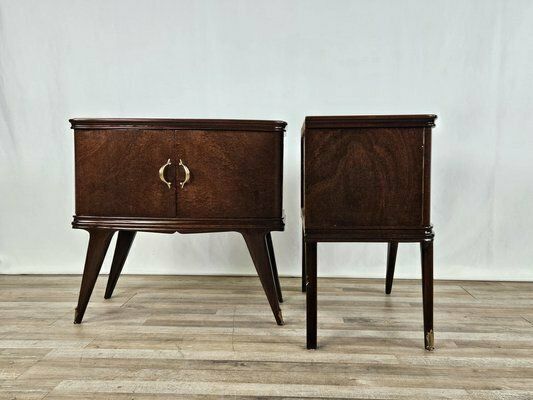 Italian Bedside Tables In Mahogany, 1950, Set Of 2 photo for sale