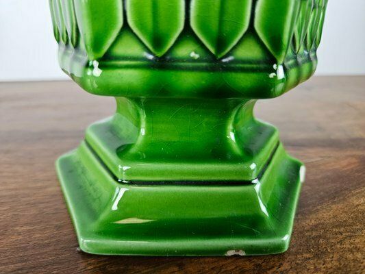 299.0 Green Ceramic Vase From Bassano, Italy, 1980s photo