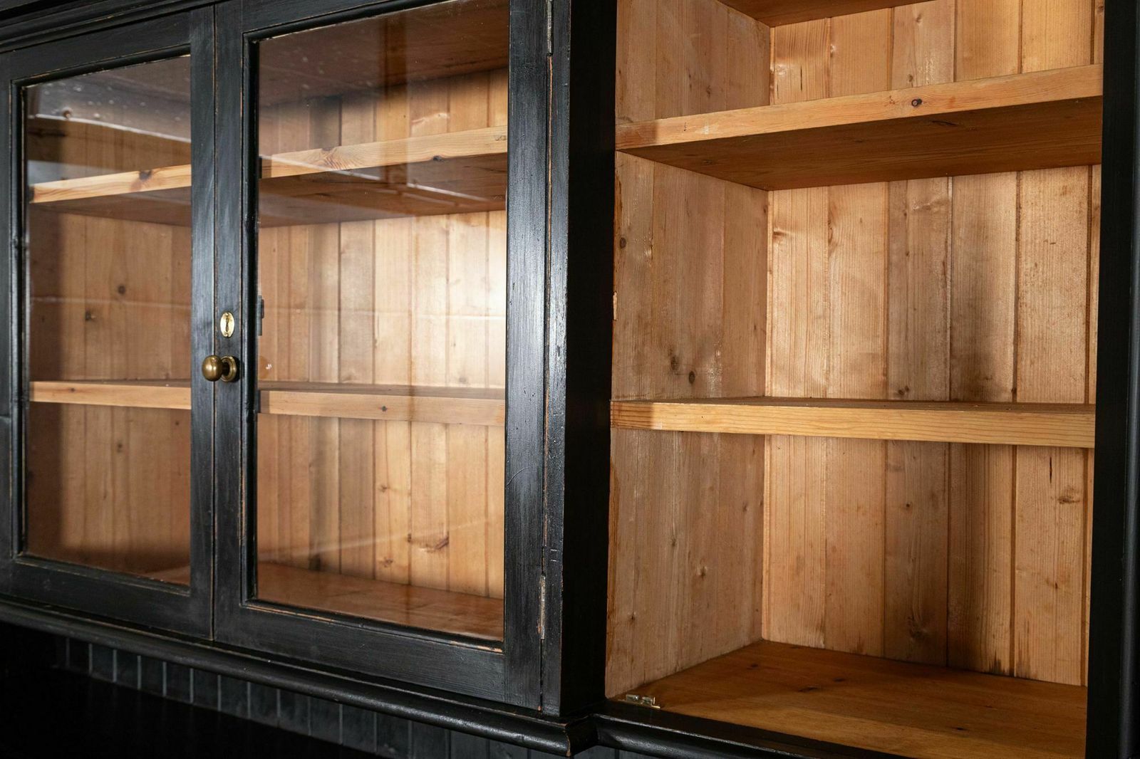 photo furniture Large 19thc English Ebonised Pine Butlers Pantry Cabinet
