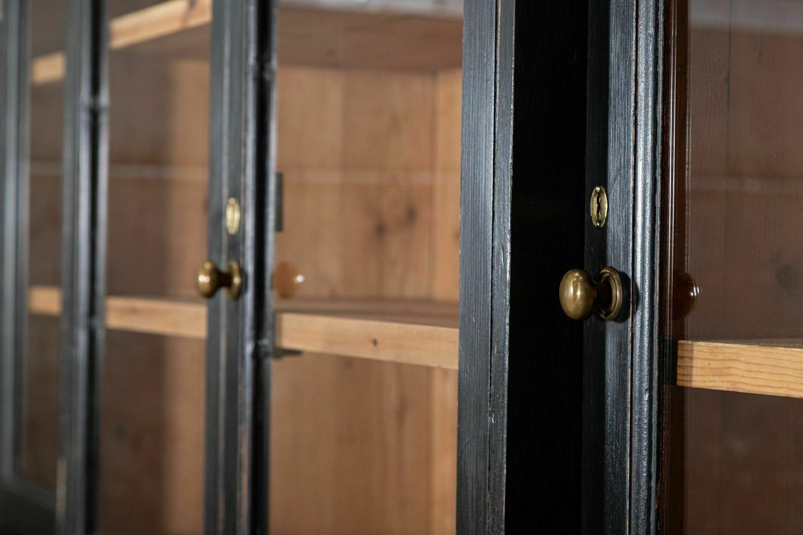 photo for sale Large 19thc English Ebonised Pine Butlers Pantry Cabinet