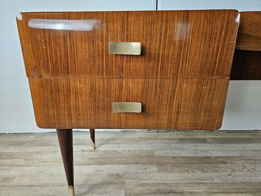 photo for sale Mid Century Ladekast In Mahoniewortel Met Glazen Blad, 1960