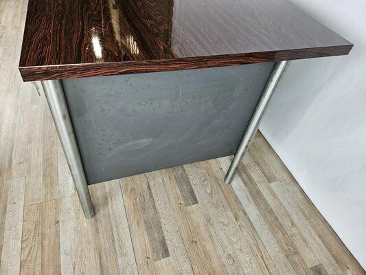 Iron Desk With Rosewood Laminate Top From Mobiltecnica Turin, Italy, 1970s photo Furniture