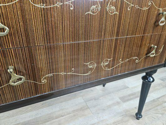 photo buy Mid Century Chest Of Drawers With Blue Glass And Four Drawers, 1960s
