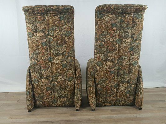 Vintage Chairs With Floral Fabric, 1970s, Set Of 2 photo for sale