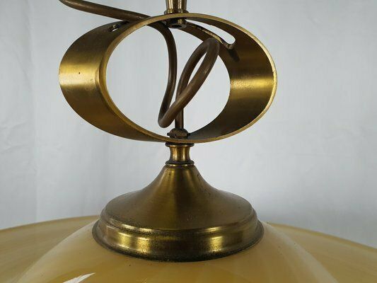 photo buy Pendant In Murano Glass And Brass With Double Support, 1970s