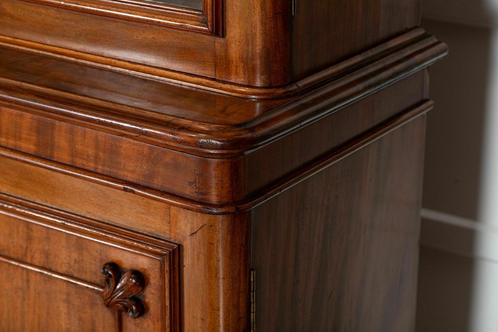 Furniture Monumental Early 19thc English Mahogany Glazed Library Bookcase photo