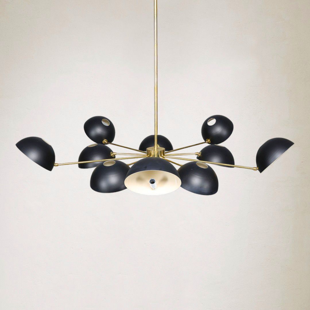 Brass Chandelier In The Style Of Stilnovo photo vinterior