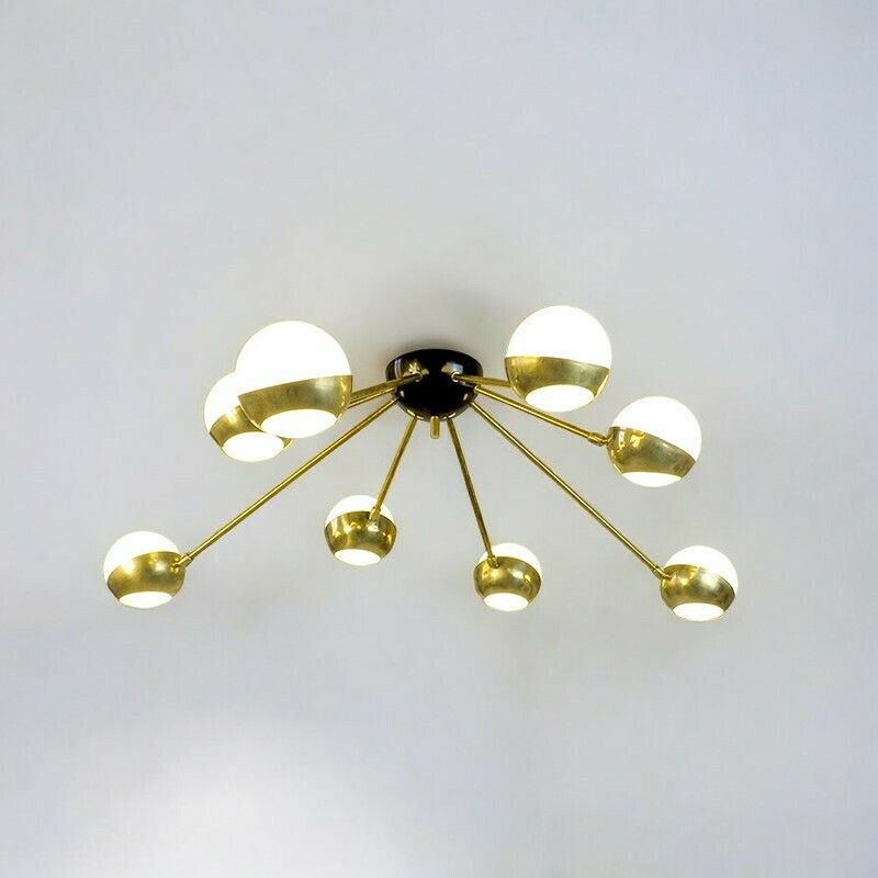 Mid Century Murano Glass & Brass Chandelier, 1960s photo 3056.0