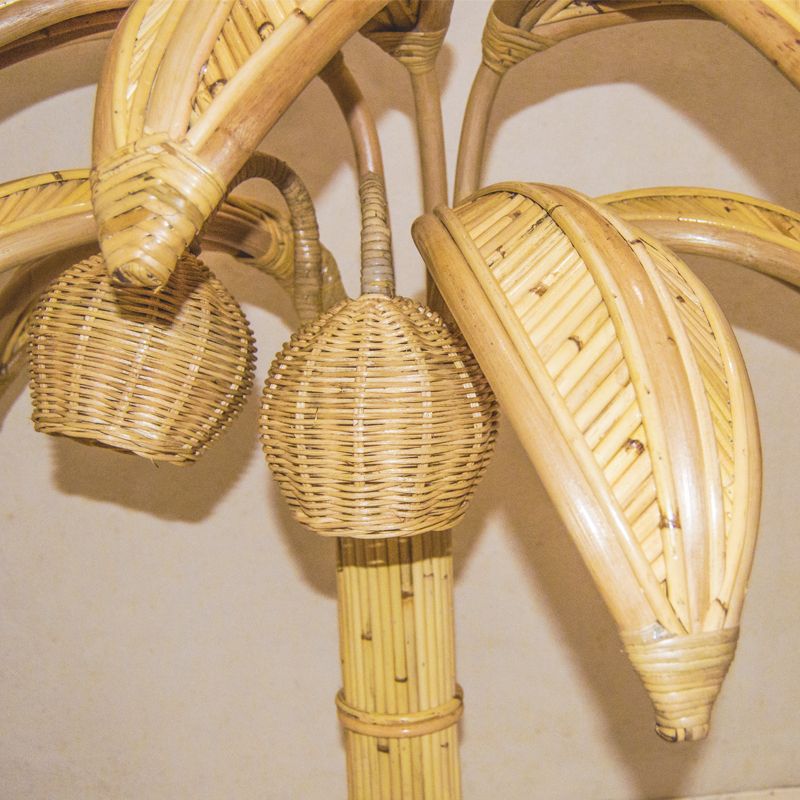 Rattan Palm Table Lamps, Set Of 2 photo vinterior