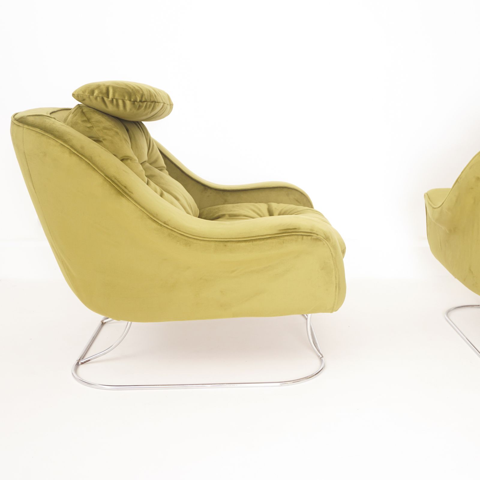 Pair Of Green Velvet Armchairs, 1970 photo Furniture