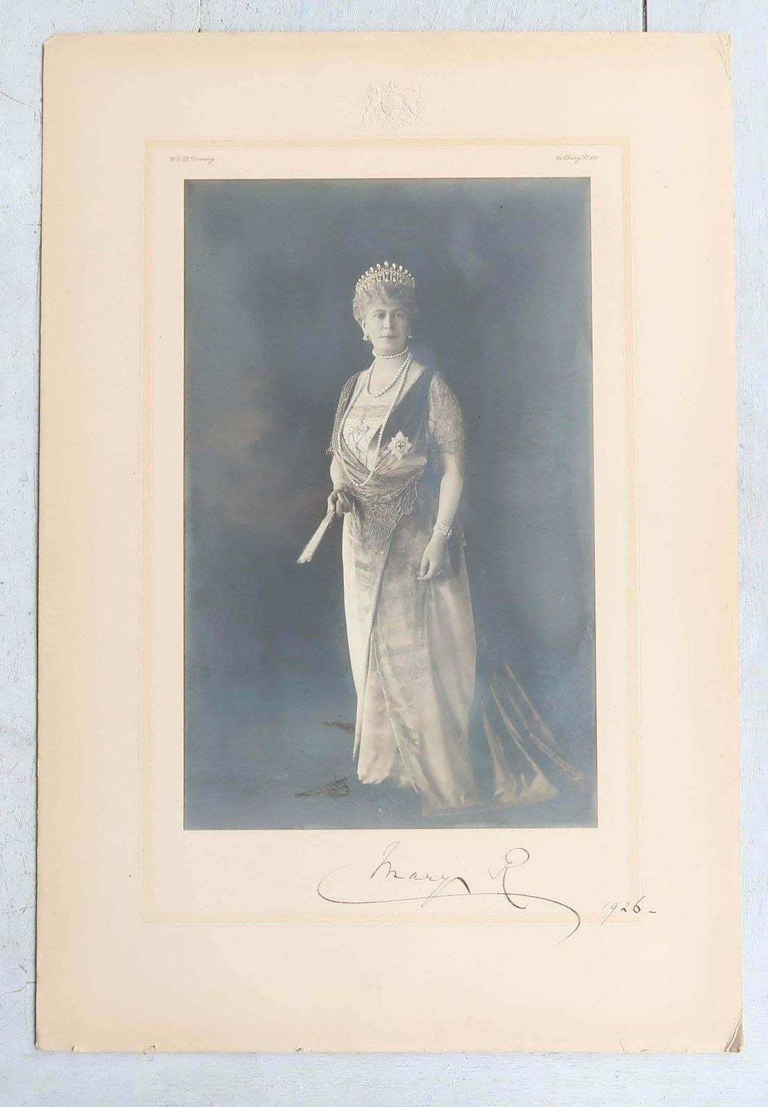 Original Signed Photograph Of Queen Mary Of England By W & D Downey. 1926 photo for sale