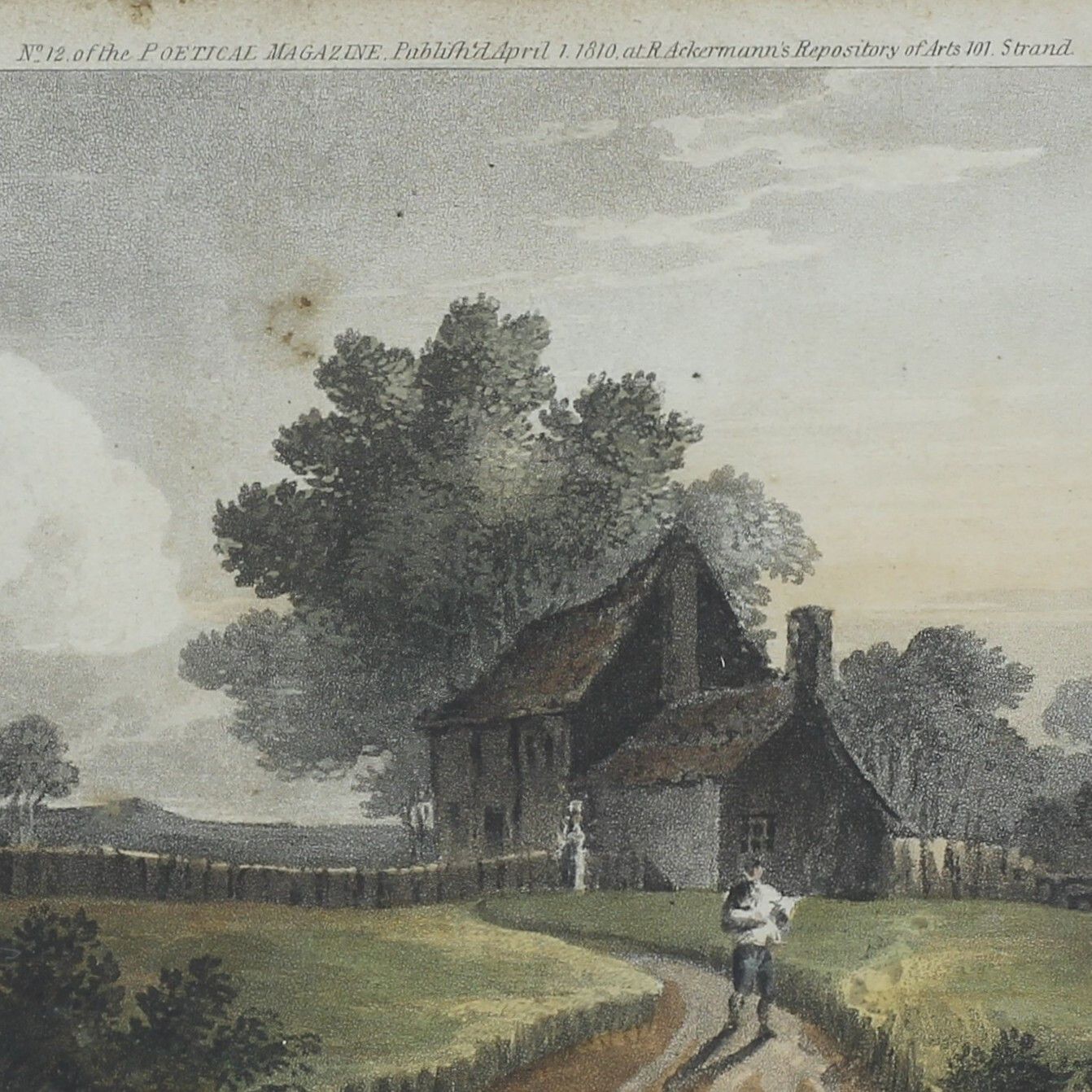 Hand Coloured Aquatint Engraving Of A View Near Berwick Upon Tweed. photo for sale
